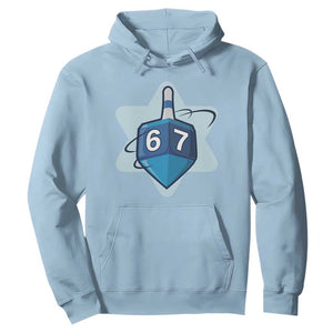 Funny Hanukkah 67 Hoodie Six Seven Meme Dreidel Star Of David TS11 Light Blue Print Your Wear