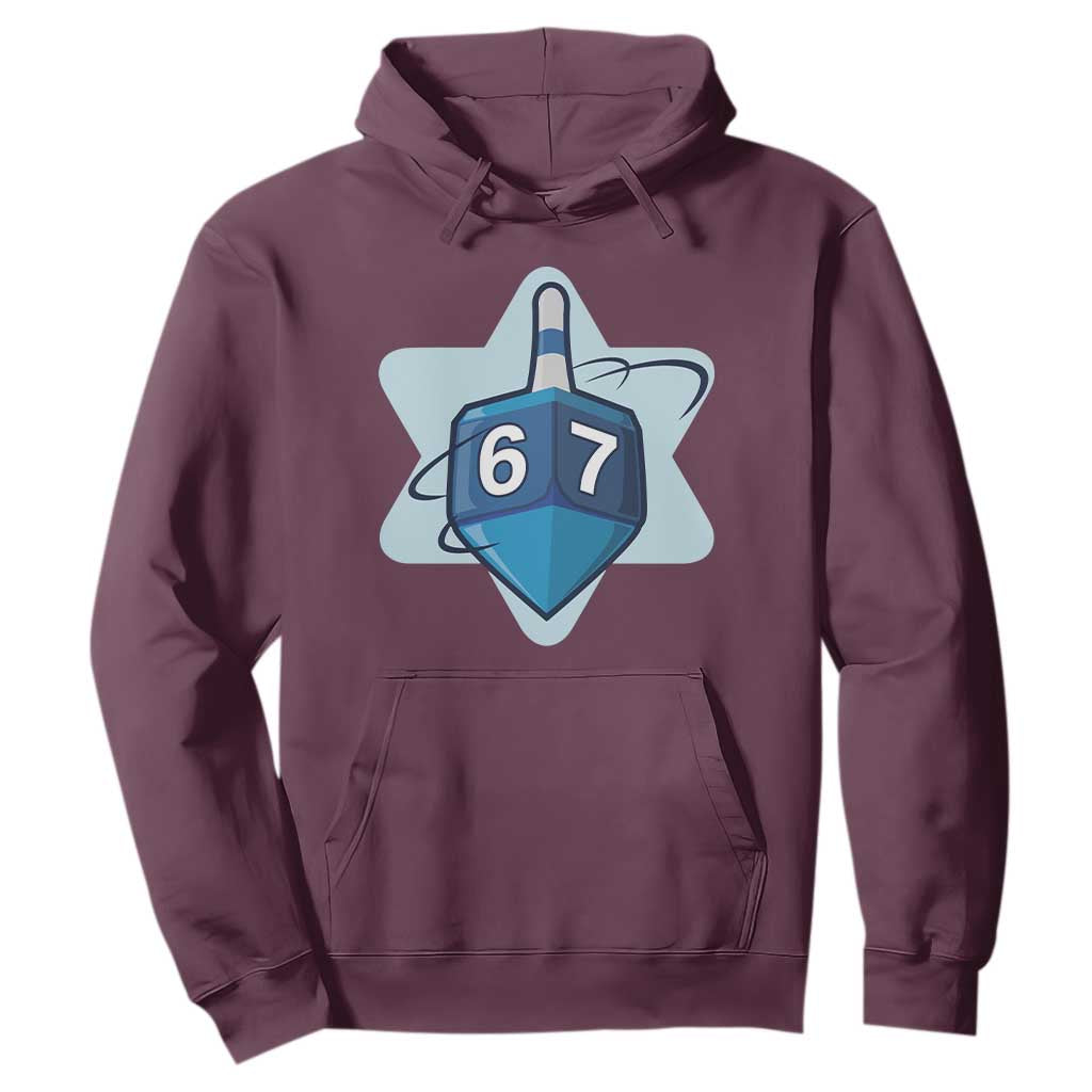 Funny Hanukkah 67 Hoodie Six Seven Meme Dreidel Star Of David TS11 Maroon Print Your Wear