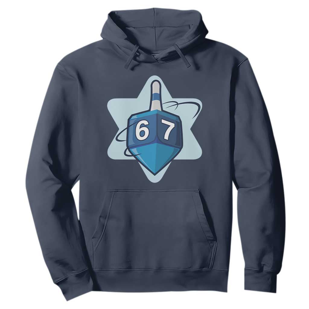 Funny Hanukkah 67 Hoodie Six Seven Meme Dreidel Star Of David TS11 Navy Print Your Wear