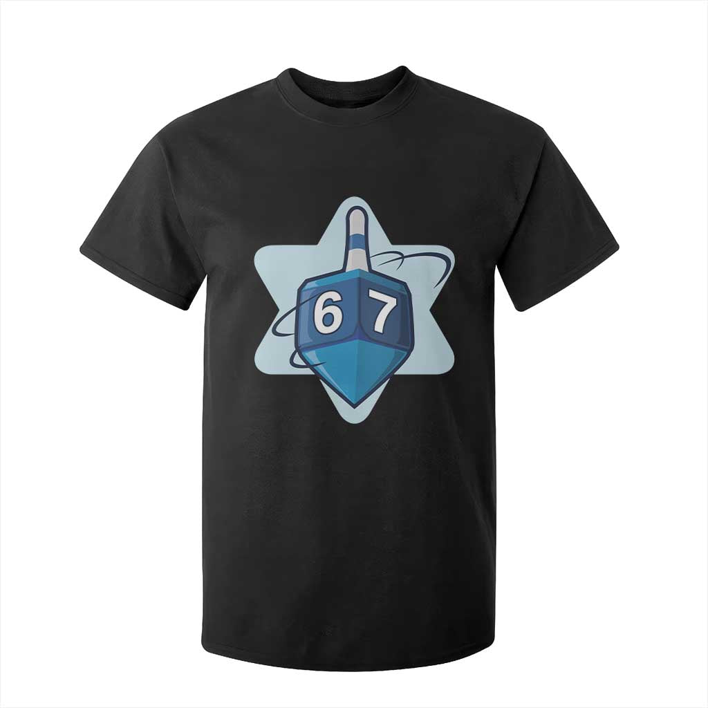 Funny Hanukkah 67 T Shirt For Kid Six Seven Meme Dreidel Star Of David TS11 Black Print Your Wear