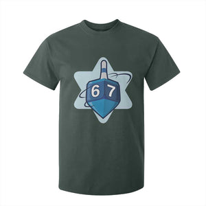 Funny Hanukkah 67 T Shirt For Kid Six Seven Meme Dreidel Star Of David TS11 Dark Forest Green Print Your Wear
