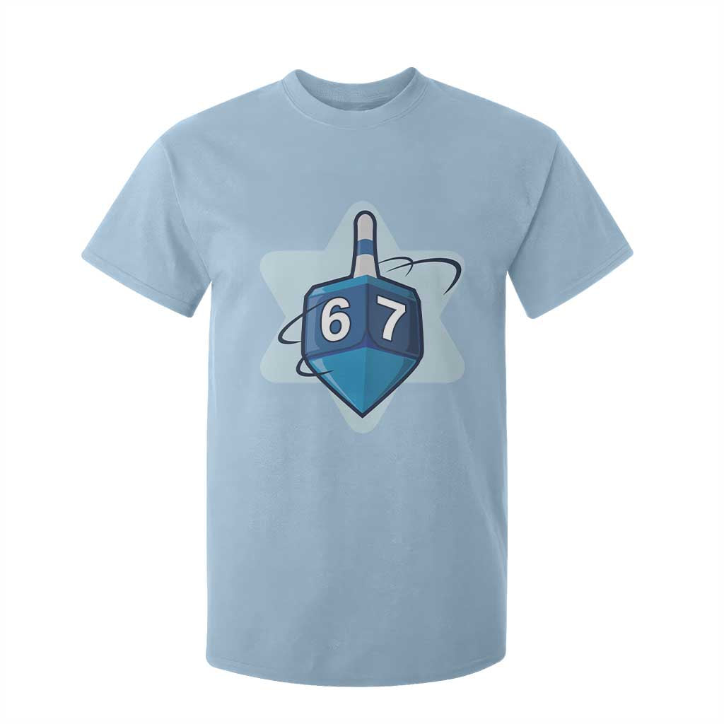 Funny Hanukkah 67 T Shirt For Kid Six Seven Meme Dreidel Star Of David TS11 Light Blue Print Your Wear