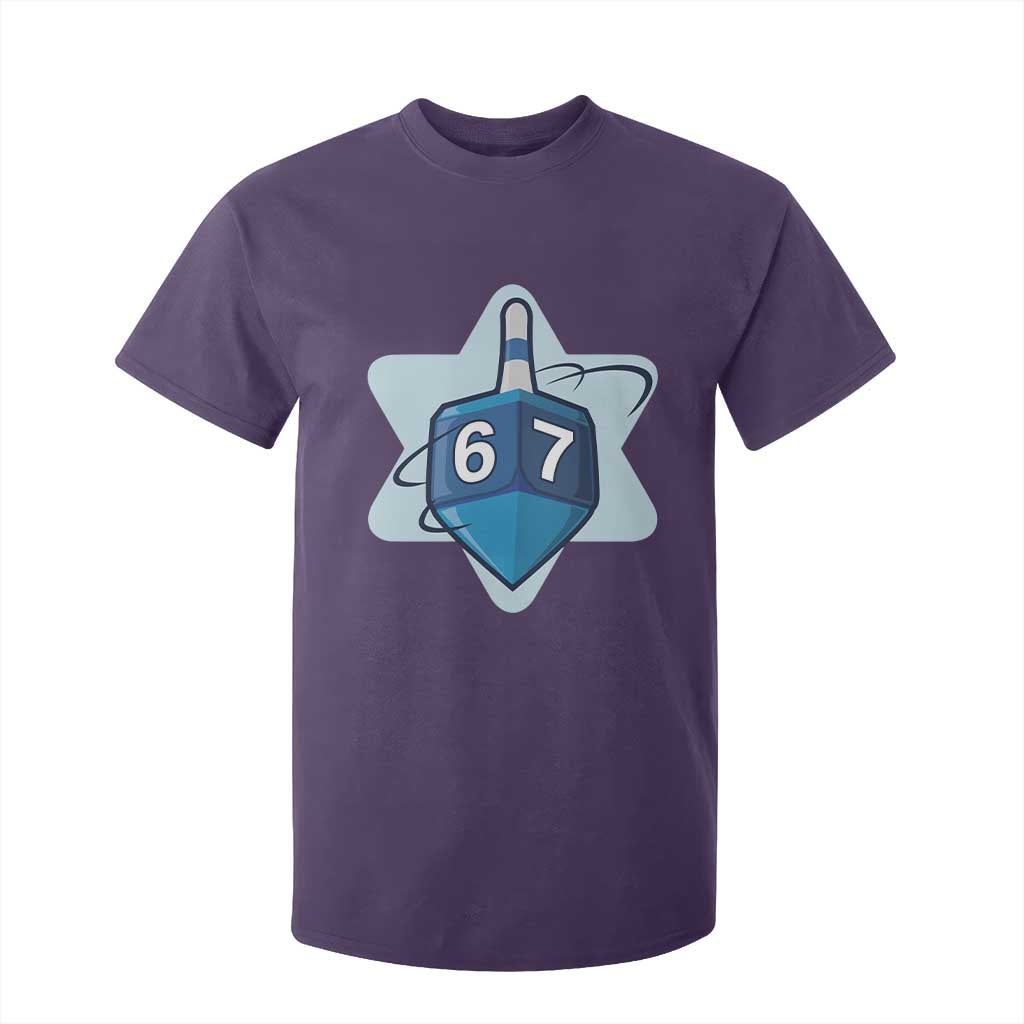Funny Hanukkah 67 T Shirt For Kid Six Seven Meme Dreidel Star Of David TS11 Purple Print Your Wear