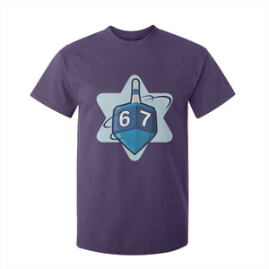 Funny Hanukkah 67 T Shirt For Kid Six Seven Meme Dreidel Star Of David TS11 Purple Print Your Wear