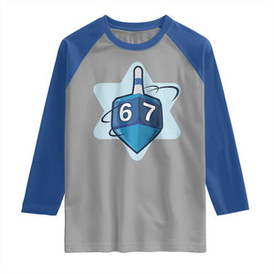 Funny Hanukkah 67 Raglan Shirt Six Seven Meme Dreidel Star Of David TS11 Sport Gray Royal Print Your Wear