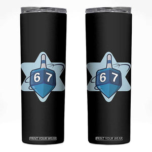 Funny Hanukkah 67 Skinny Tumbler Six Seven Meme Dreidel Star Of David TS11 Black Print Your Wear