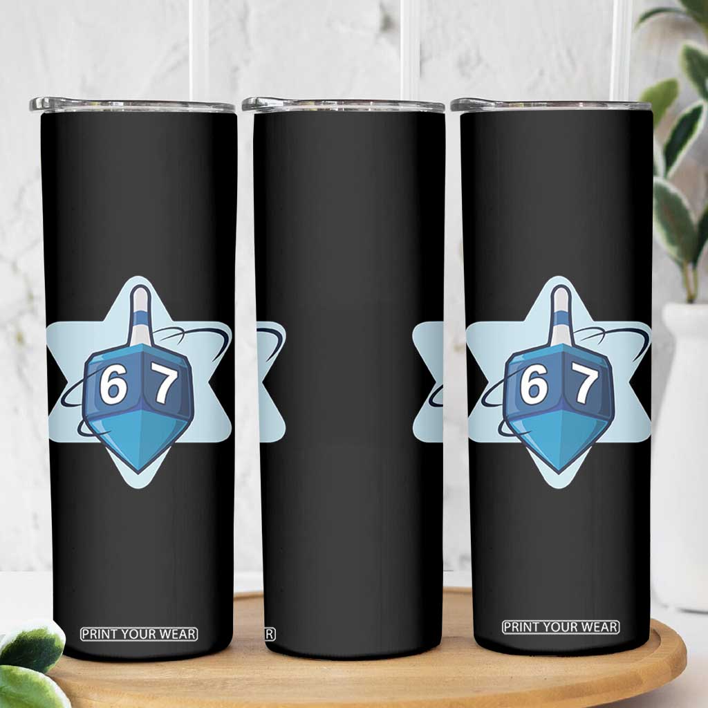 Funny Hanukkah 67 Skinny Tumbler Six Seven Meme Dreidel Star Of David TS11 Print Your Wear