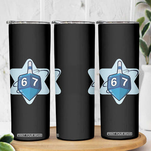 Funny Hanukkah 67 Skinny Tumbler Six Seven Meme Dreidel Star Of David TS11 Print Your Wear