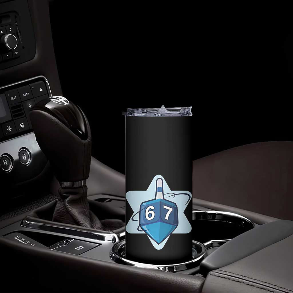 Funny Hanukkah 67 Skinny Tumbler Six Seven Meme Dreidel Star Of David TS11 Print Your Wear