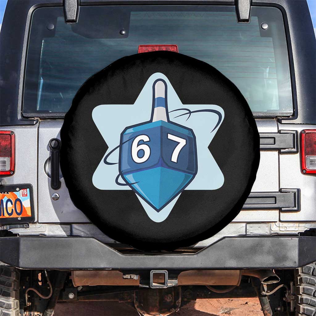 Funny Hanukkah 67 Spare Tire Cover Six Seven Meme Dreidel Star Of David TS11 No hole Black Print Your Wear