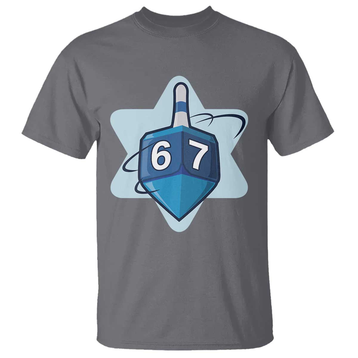 Funny Hanukkah 67 T Shirt Six Seven Meme Dreidel Star Of David TS11 Charcoal Print Your Wear