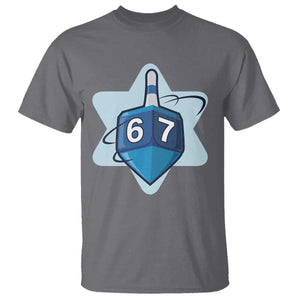 Funny Hanukkah 67 T Shirt Six Seven Meme Dreidel Star Of David TS11 Charcoal Print Your Wear