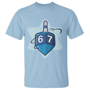Funny Hanukkah 67 T Shirt Six Seven Meme Dreidel Star Of David TS11 Light Blue Print Your Wear