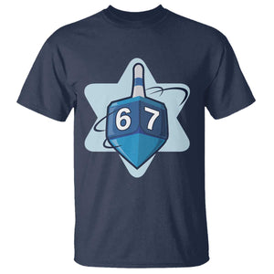 Funny Hanukkah 67 T Shirt Six Seven Meme Dreidel Star Of David TS11 Navy Print Your Wear