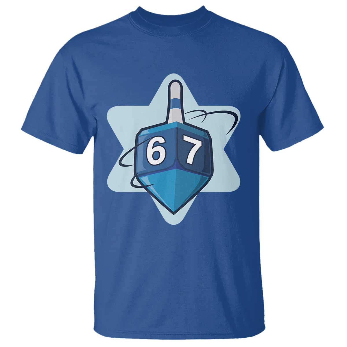 Funny Hanukkah 67 T Shirt Six Seven Meme Dreidel Star Of David TS11 Royal Blue Print Your Wear