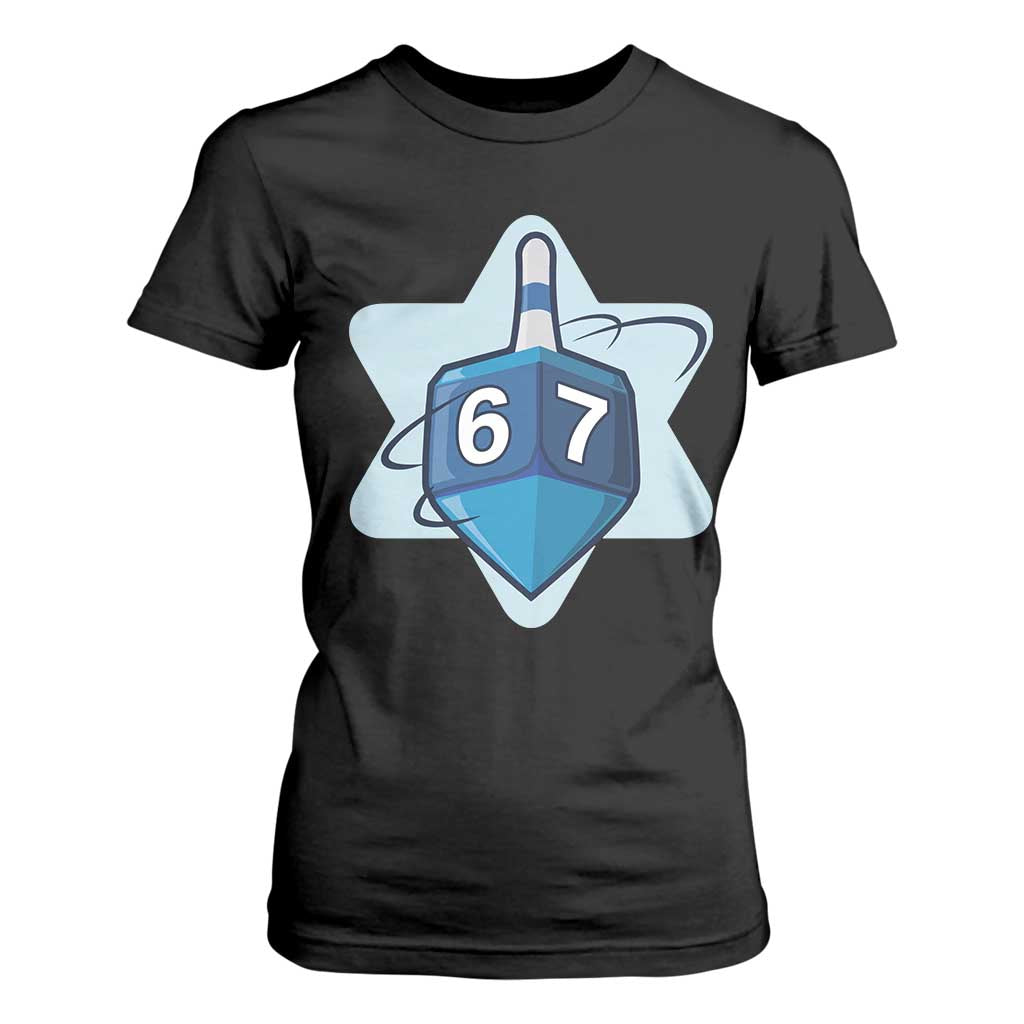 Funny Hanukkah 67 T Shirt For Women Six Seven Meme Dreidel Star Of David TS11 Black Print Your Wear