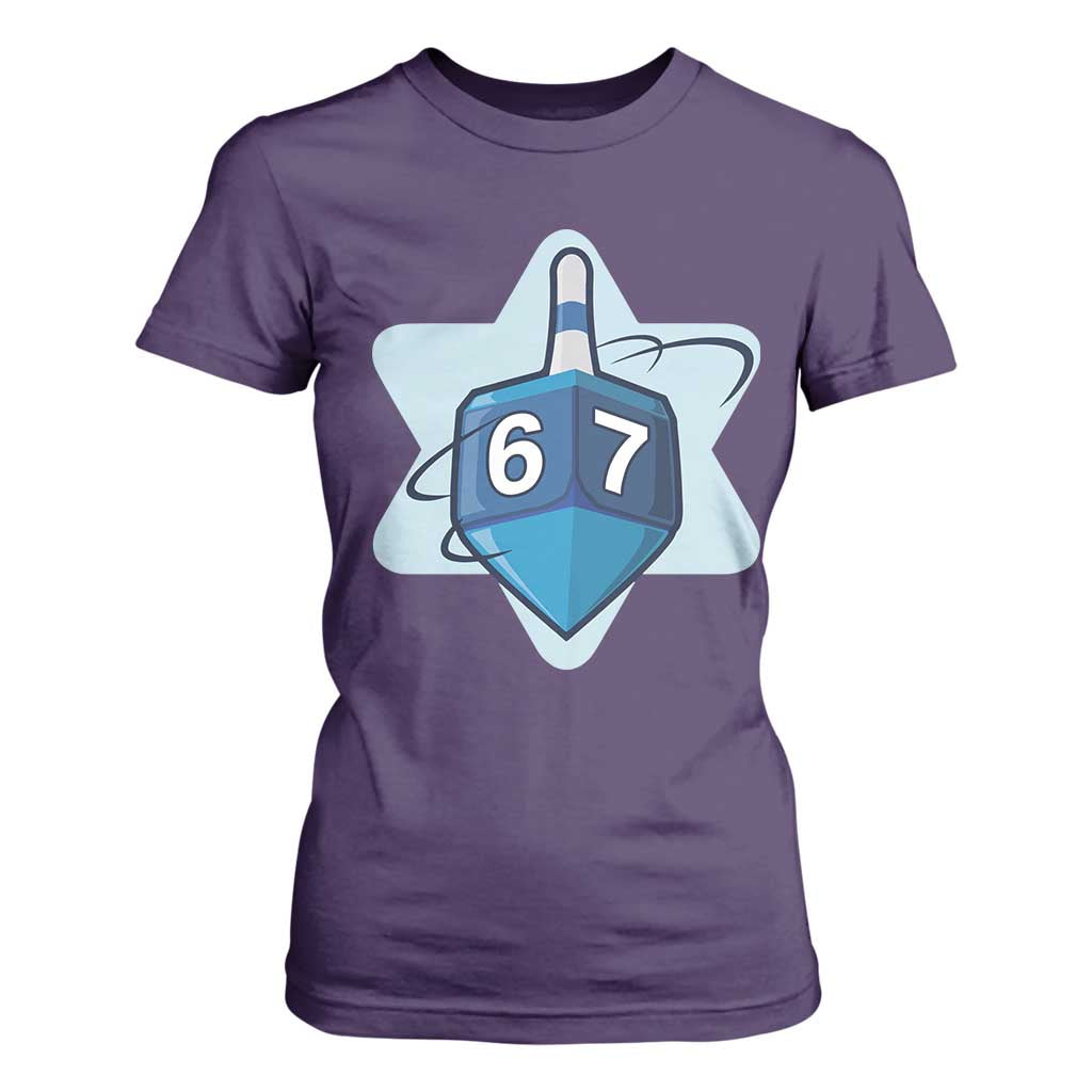 Funny Hanukkah 67 T Shirt For Women Six Seven Meme Dreidel Star Of David TS11 Purple Print Your Wear