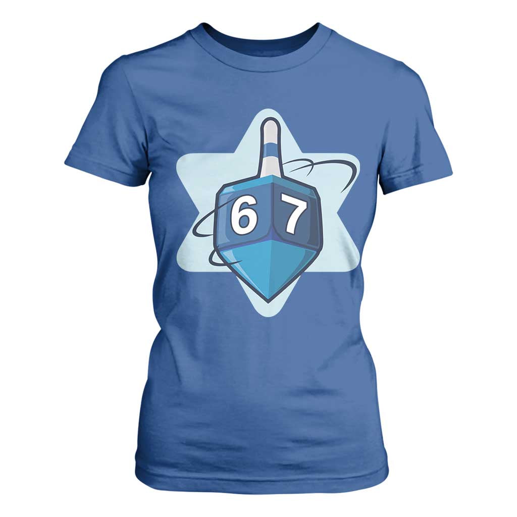 Funny Hanukkah 67 T Shirt For Women Six Seven Meme Dreidel Star Of David TS11 Royal Blue Print Your Wear