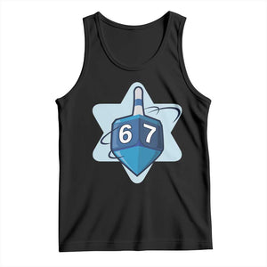 Funny Hanukkah 67 Tank Top Six Seven Meme Dreidel Star Of David TS11 Black Print Your Wear