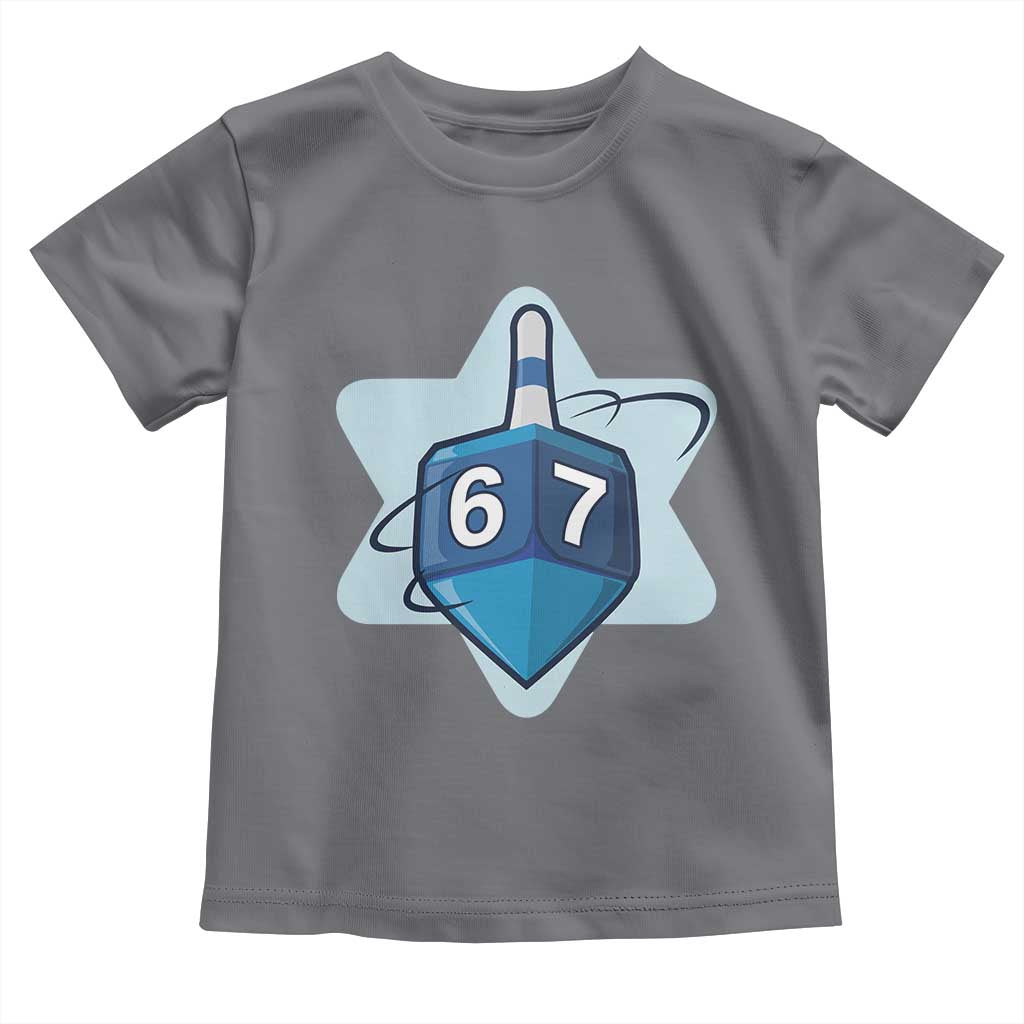 Funny Hanukkah 67 Toddler T Shirt Six Seven Meme Dreidel Star Of David TS11 Charcoal Print Your Wear