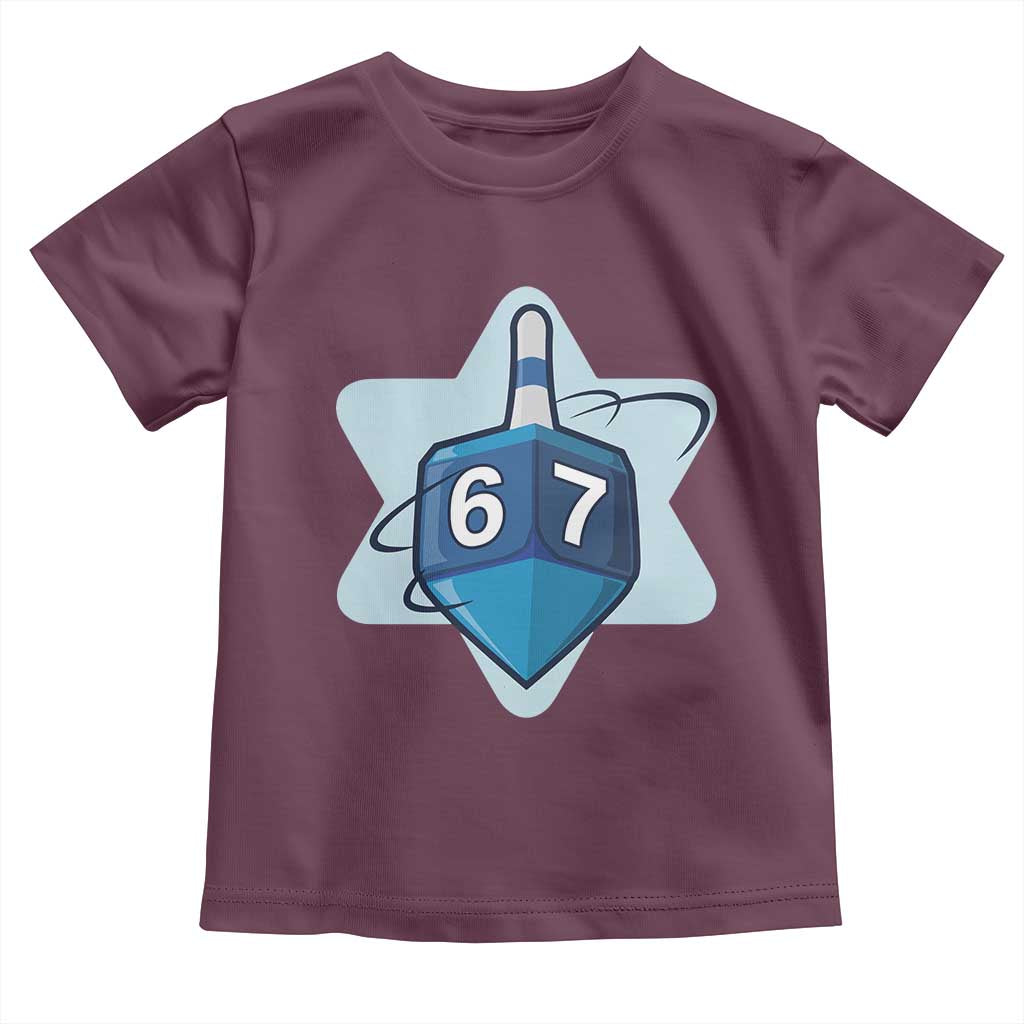 Funny Hanukkah 67 Toddler T Shirt Six Seven Meme Dreidel Star Of David TS11 Maroon Print Your Wear
