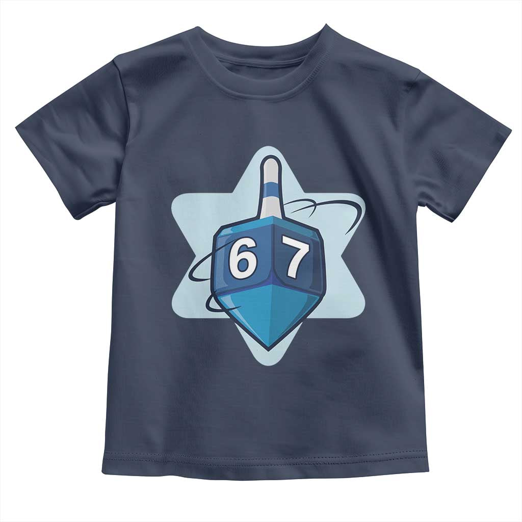 Funny Hanukkah 67 Toddler T Shirt Six Seven Meme Dreidel Star Of David TS11 Navy Print Your Wear
