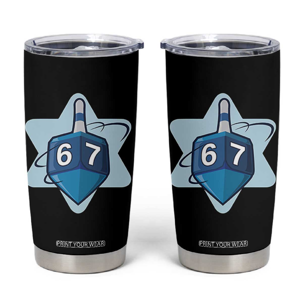 Funny Hanukkah 67 Tumbler Cup Six Seven Meme Dreidel Star Of David TS11 Black Print Your Wear