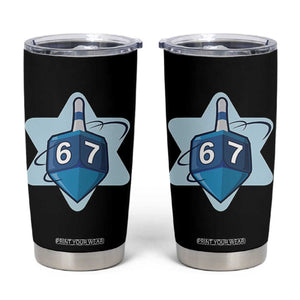 Funny Hanukkah 67 Tumbler Cup Six Seven Meme Dreidel Star Of David TS11 Black Print Your Wear