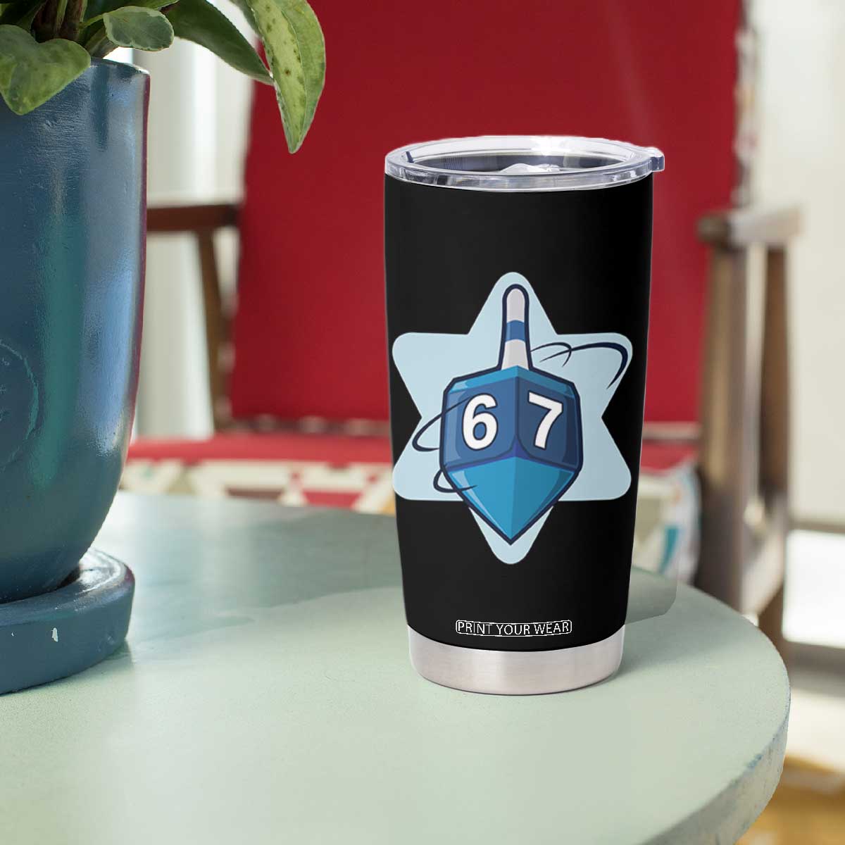 Funny Hanukkah 67 Tumbler Cup Six Seven Meme Dreidel Star Of David TS11 Print Your Wear
