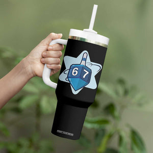 Funny Hanukkah 67 Tumbler With Handle Six Seven Meme Dreidel Star Of David TS11 Print Your Wear
