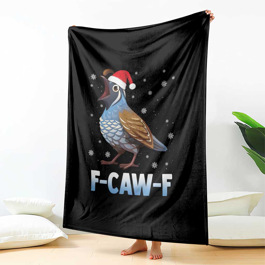 Funny F Caw F Quail Christmas Throw Blanket Cartoon Quail Bird Santa Hat Poultry Humor TS11 Print Your Wear