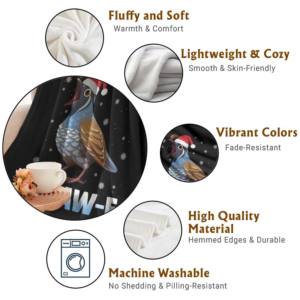 Funny F Caw F Quail Christmas Throw Blanket Cartoon Quail Bird Santa Hat Poultry Humor TS11 Print Your Wear