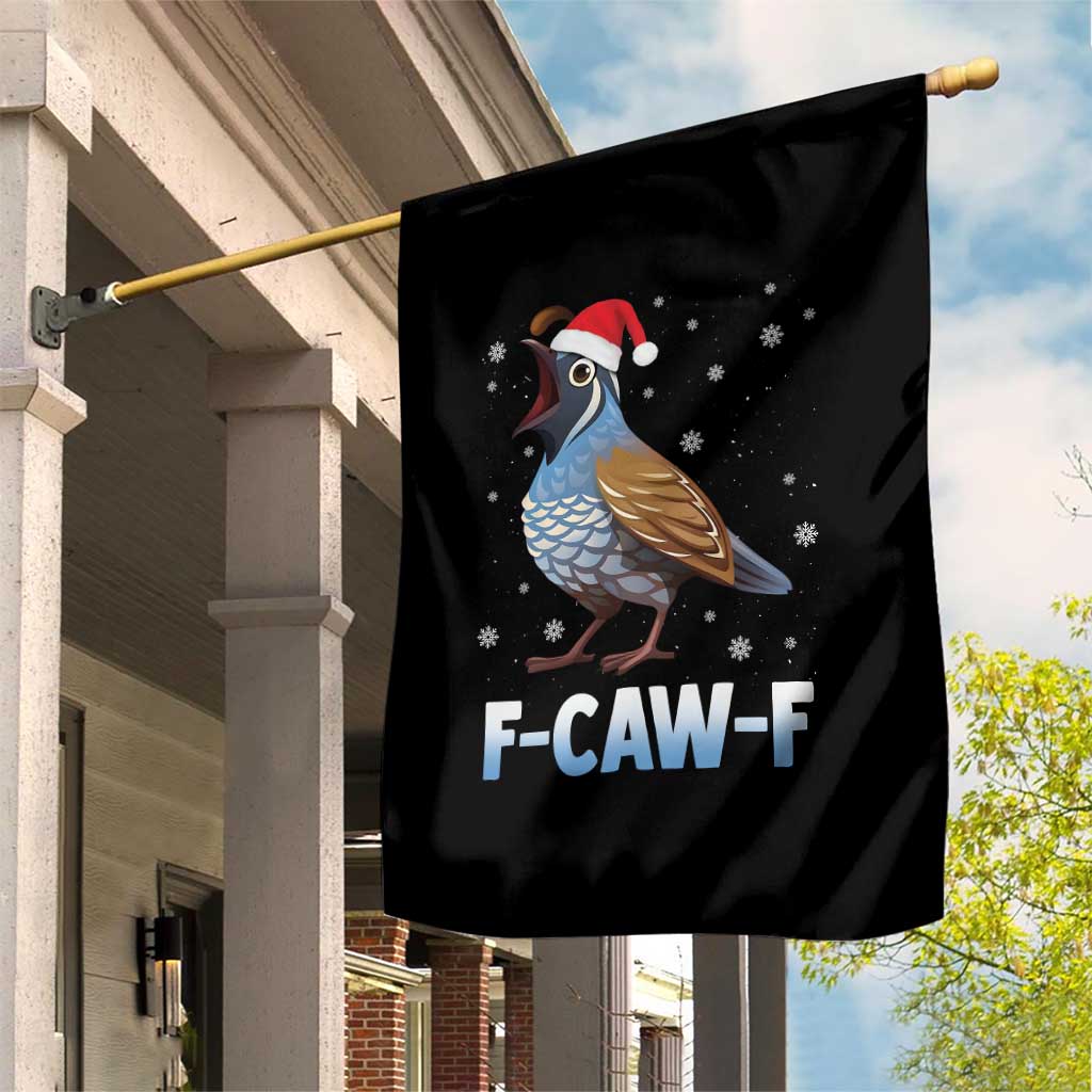 Funny F Caw F Quail Christmas Garden Flag Cartoon Quail Bird Santa Hat Poultry Humor TS11 Print Your Wear