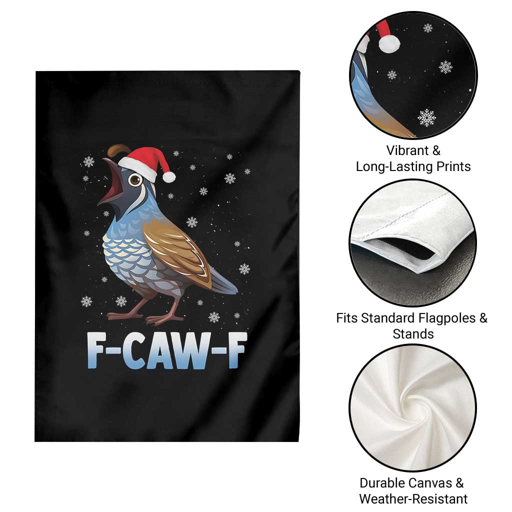 Funny F Caw F Quail Christmas Garden Flag Cartoon Quail Bird Santa Hat Poultry Humor TS11 Print Your Wear