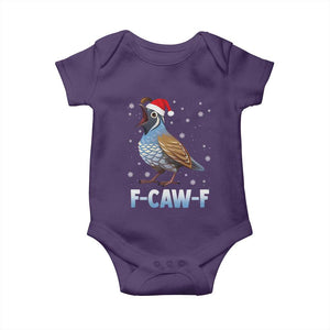 Funny F Caw F Quail Christmas Baby Onesie Cartoon Quail Bird Santa Hat Poultry Humor TS11 Purple Print Your Wear