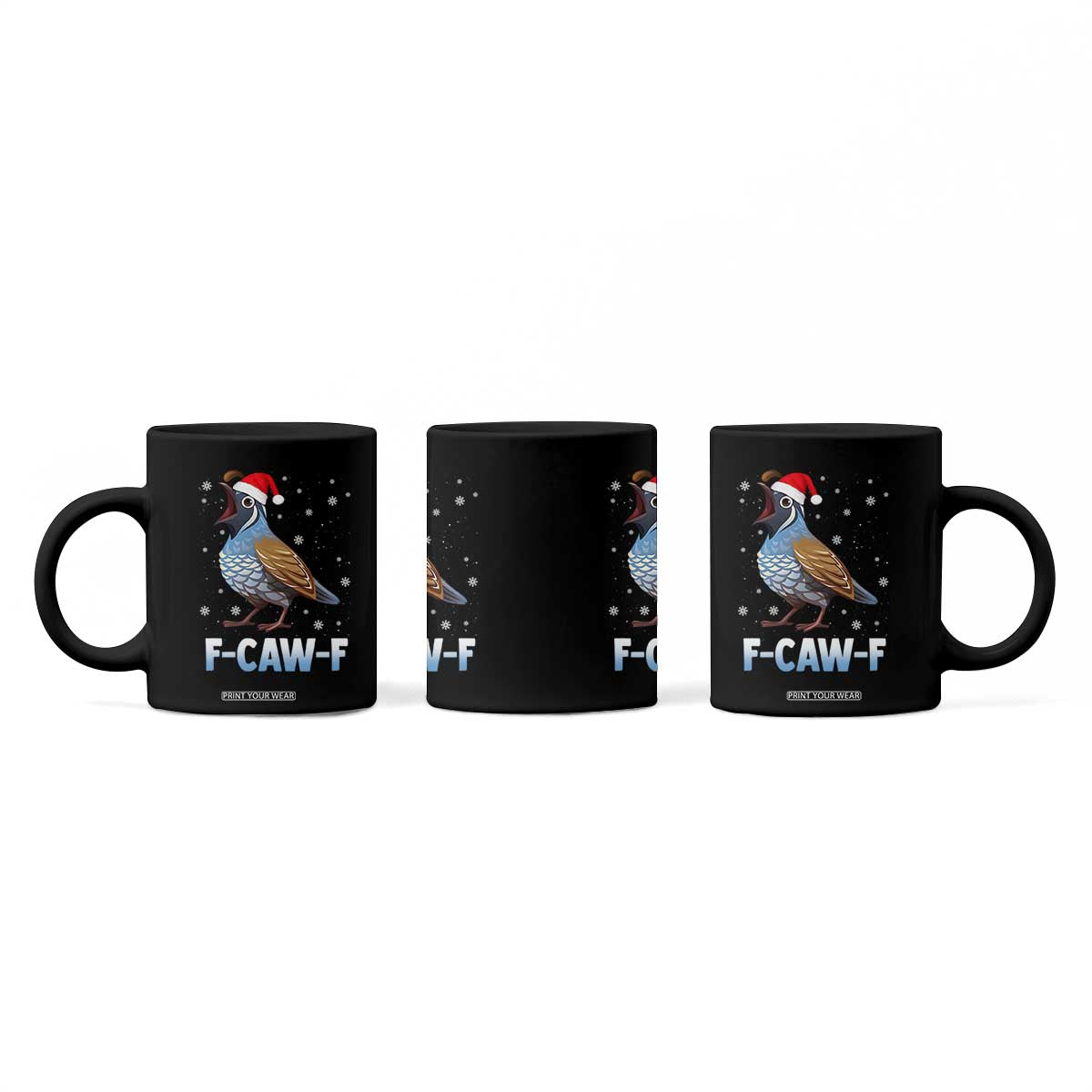 Funny F Caw F Quail Christmas Coffee Mug Cartoon Quail Bird Santa Hat Poultry Humor TS11 Print Your Wear
