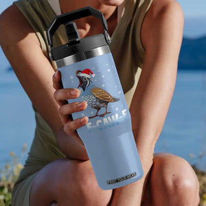 Funny F Caw F Quail Christmas Flip Straw Tumbler Cartoon Quail Bird Santa Hat Poultry Humor TS11 One Size: 30 oz Light Blue Print Your Wear
