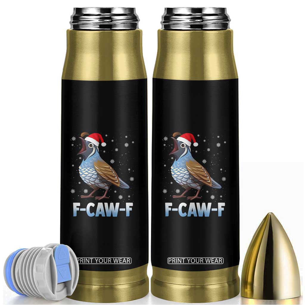 Funny F Caw F Quail Christmas Bullet Tumbler Cartoon Quail Bird Santa Hat Poultry Humor TS11 Black Print Your Wear
