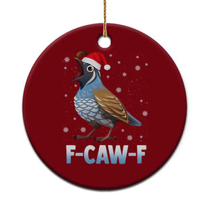 Funny F Caw F Quail Christmas Ceramic Ornament Cartoon Quail Bird Santa Hat Poultry Humor TS11 1pc Red Print Your Wear