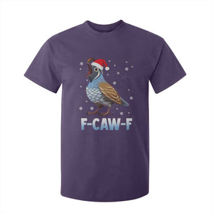 Funny F Caw F Quail Christmas T Shirt For Kid Cartoon Quail Bird Santa Hat Poultry Humor TS11 Purple Print Your Wear
