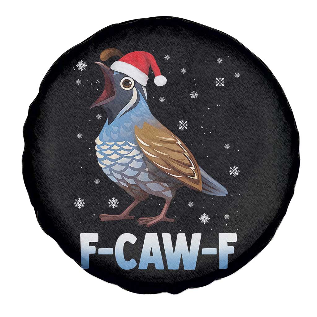 Funny F Caw F Quail Christmas Spare Tire Cover Cartoon Quail Bird Santa Hat Poultry Humor TS11 Print Your Wear