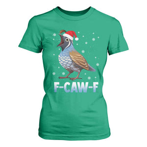 Funny F Caw F Quail Christmas T Shirt For Women Cartoon Quail Bird Santa Hat Poultry Humor TS11 Irish Green Print Your Wear
