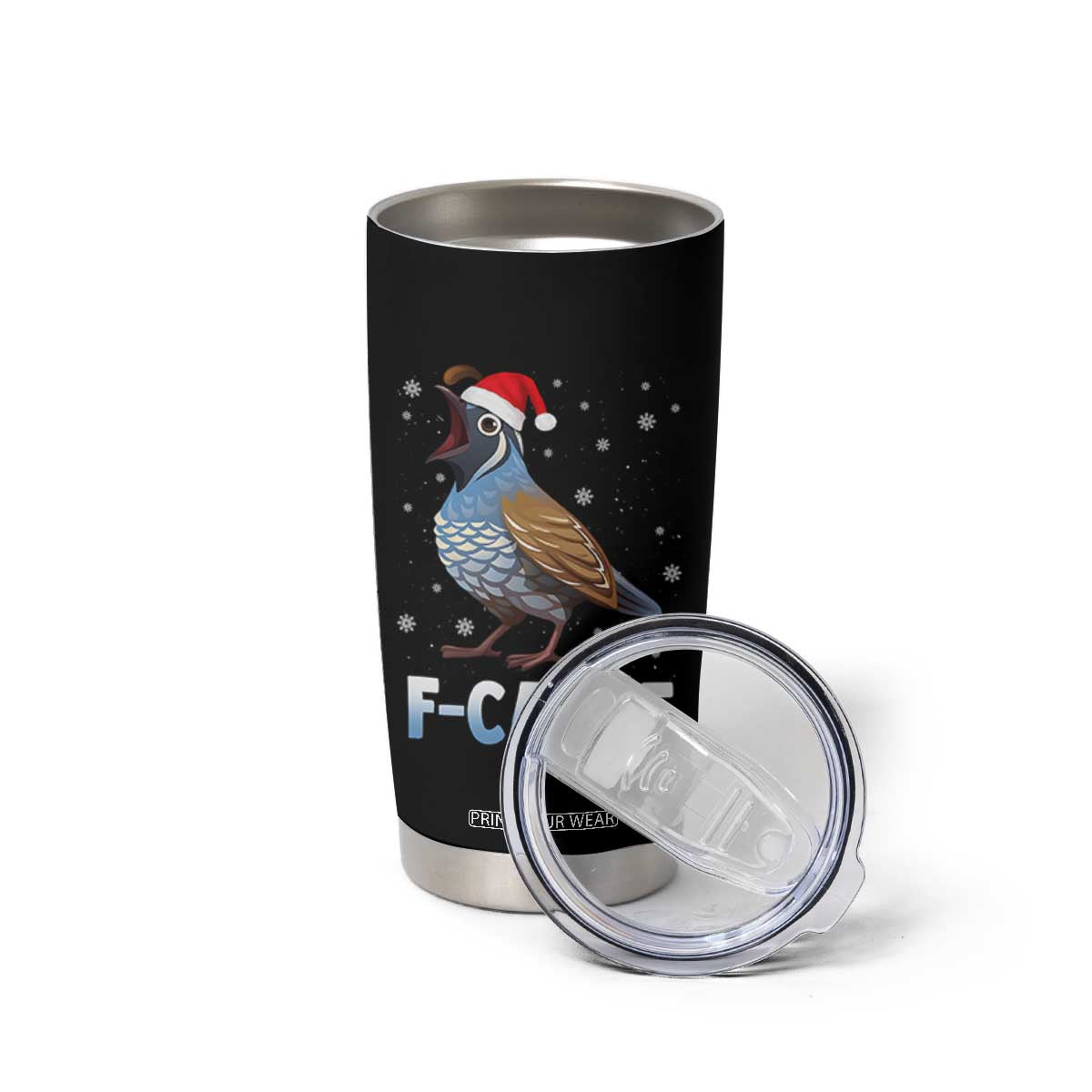 Funny F Caw F Quail Christmas Tumbler Cup Cartoon Quail Bird Santa Hat Poultry Humor TS11 Print Your Wear