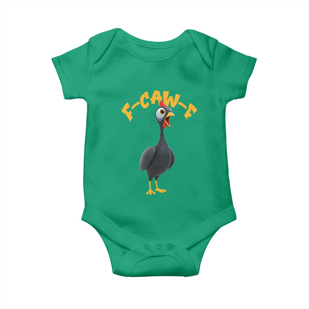 Funny F Caw F Guinea Fowl Baby Onesie Cartoon Guinea Bird Poultry Humor TS11 Irish Green Print Your Wear