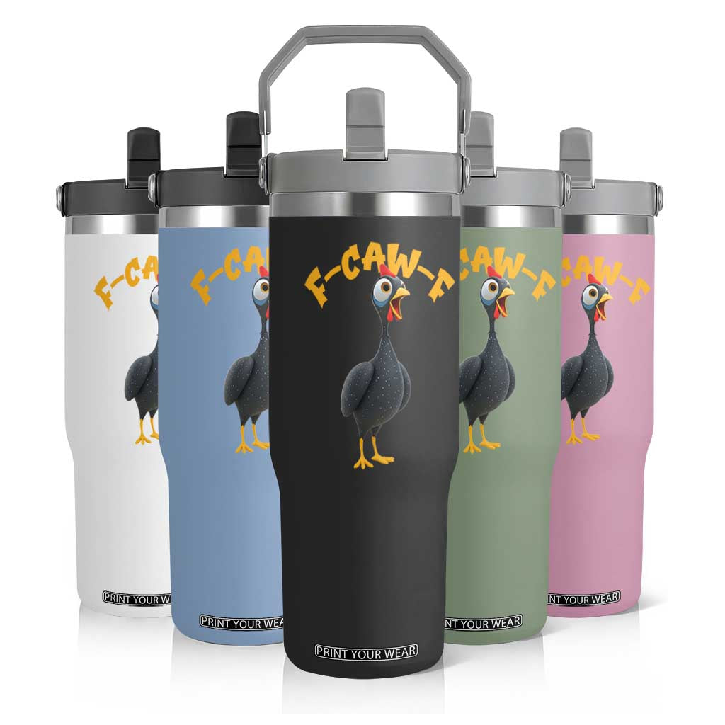 Funny F Caw F Guinea Fowl Flip Straw Tumbler Cartoon Guinea Bird Poultry Humor TS11 Print Your Wear