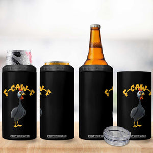 Funny F Caw F Guinea Fowl 4 in 1 Can Cooler Tumbler Cartoon Guinea Bird Poultry Humor TS11 Print Your Wear