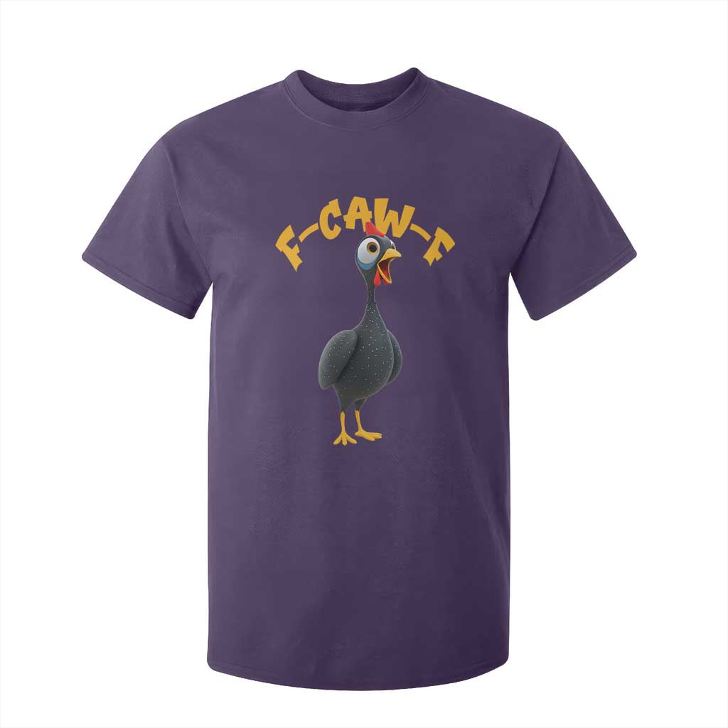 Funny F Caw F Guinea Fowl T Shirt For Kid Cartoon Guinea Bird Poultry Humor TS11 Purple Print Your Wear