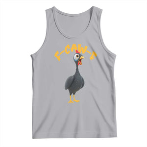 Funny F Caw F Guinea Fowl Tank Top Cartoon Guinea Bird Poultry Humor TS11 Athletic Heather Print Your Wear