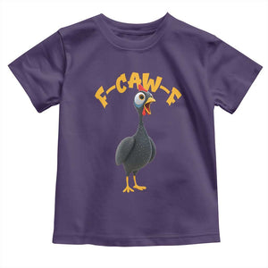 Funny F Caw F Guinea Fowl Toddler T Shirt Cartoon Guinea Bird Poultry Humor TS11 Purple Print Your Wear
