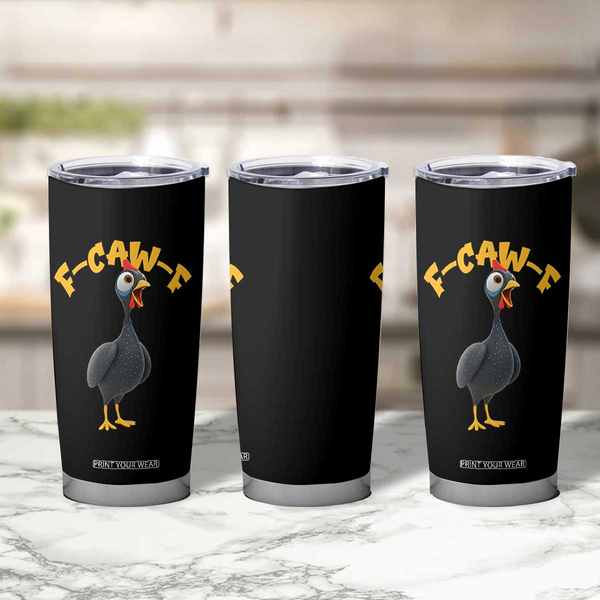 Funny F Caw F Guinea Fowl Tumbler Cup Cartoon Guinea Bird Poultry Humor TS11 Print Your Wear
